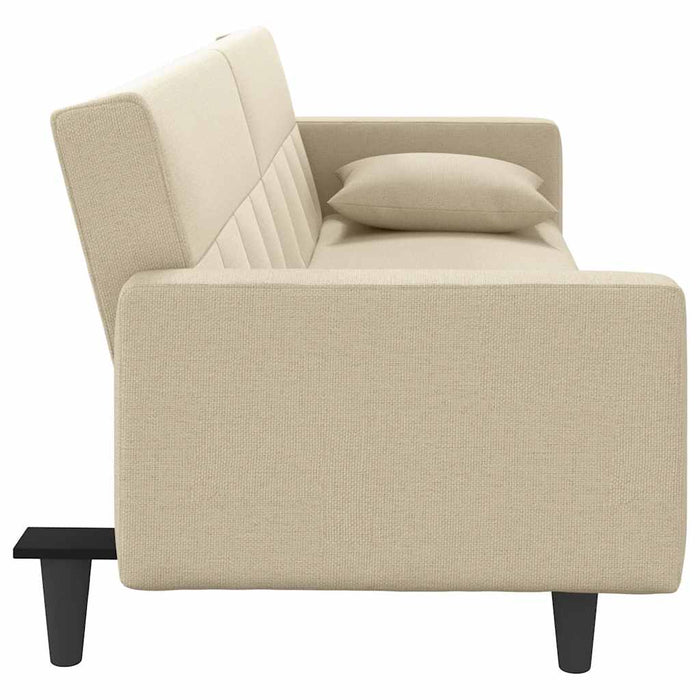 Canapea extensibilă, cu perne, crem, material textil - WALTI WALTI