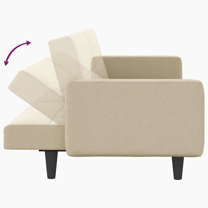 Canapea extensibilă, cu perne, crem, material textil - WALTI WALTI