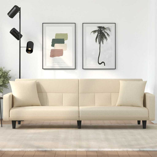 Canapea extensibilă, cu perne, crem, material textil - WALTI WALTI