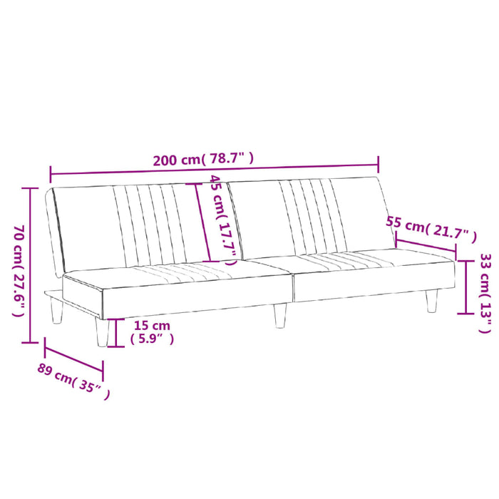 Canapea extensibilă, gri deschis, material textil - WALTI WALTI