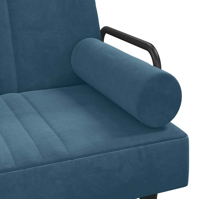 Canapea extensibilă cu cotiere, catifea albastră - WALTI WALTI