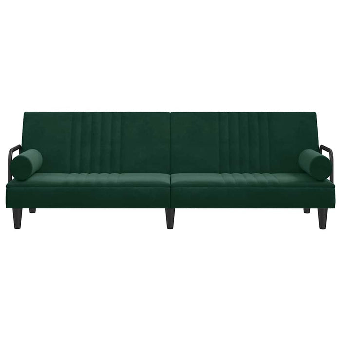 Canapea extensibilă cu cotiere, verde închis, catifea - WALTI WALTI