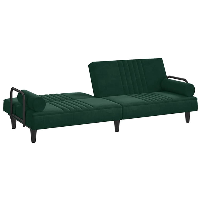 Canapea extensibilă cu cotiere, verde închis, catifea - WALTI WALTI