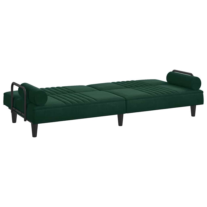 Canapea extensibilă cu cotiere, verde închis, catifea - WALTI WALTI