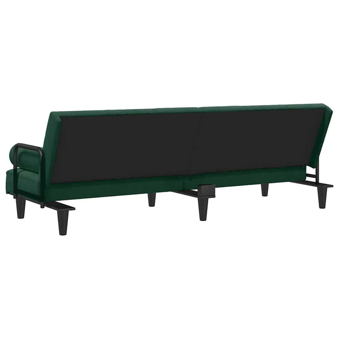 Canapea extensibilă cu cotiere, verde închis, catifea - WALTI WALTI