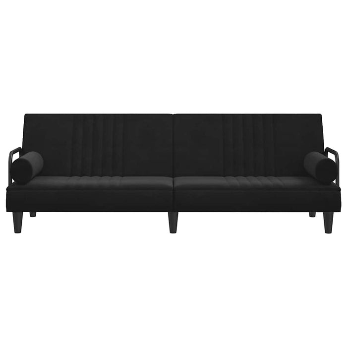 Canapea extensibilă cu cotiere, negru, catifea - WALTI WALTI