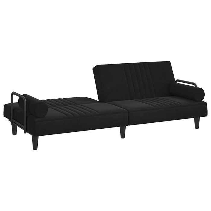 Canapea extensibilă cu cotiere, negru, catifea - WALTI WALTI