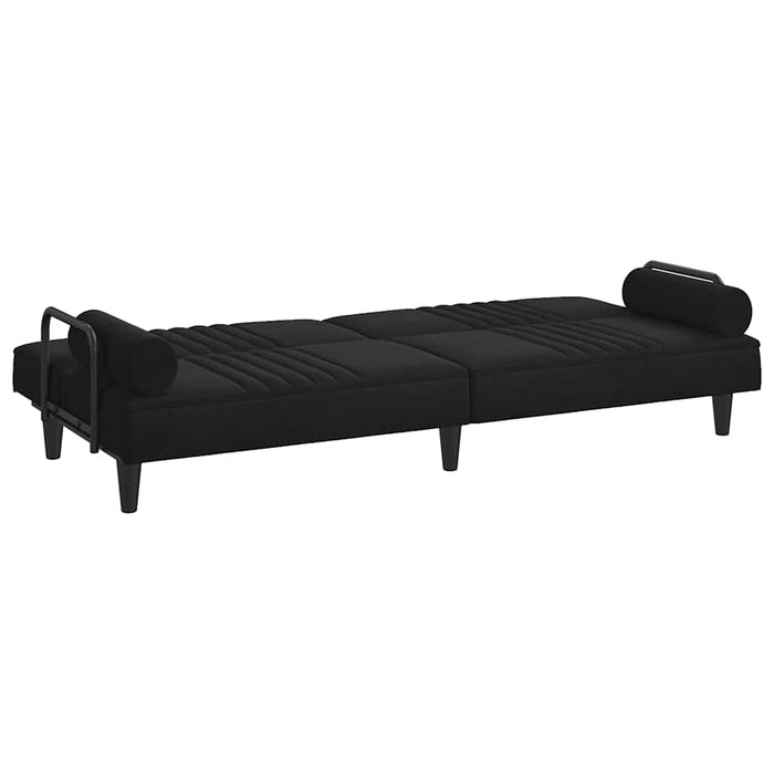 Canapea extensibilă cu cotiere, negru, catifea - WALTI WALTI