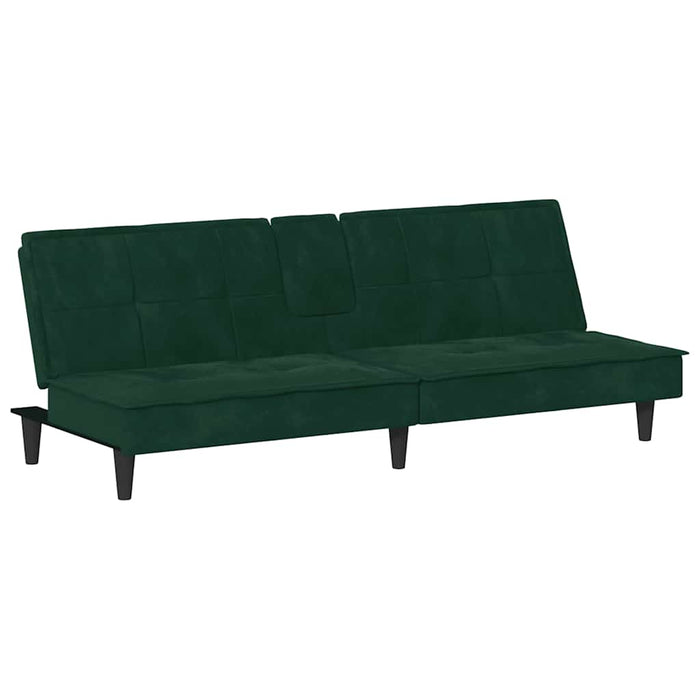Canapea extensibilă cu suporturi de pahar verde închis, catifea - WALTI WALTI