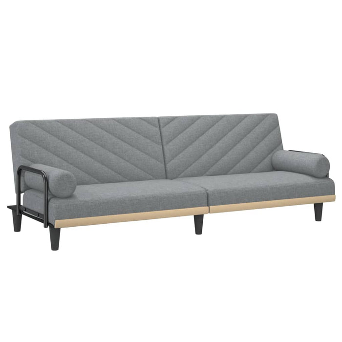 Canapea extensibilă cu cotiere, gri deschis, textil - WALTI WALTI