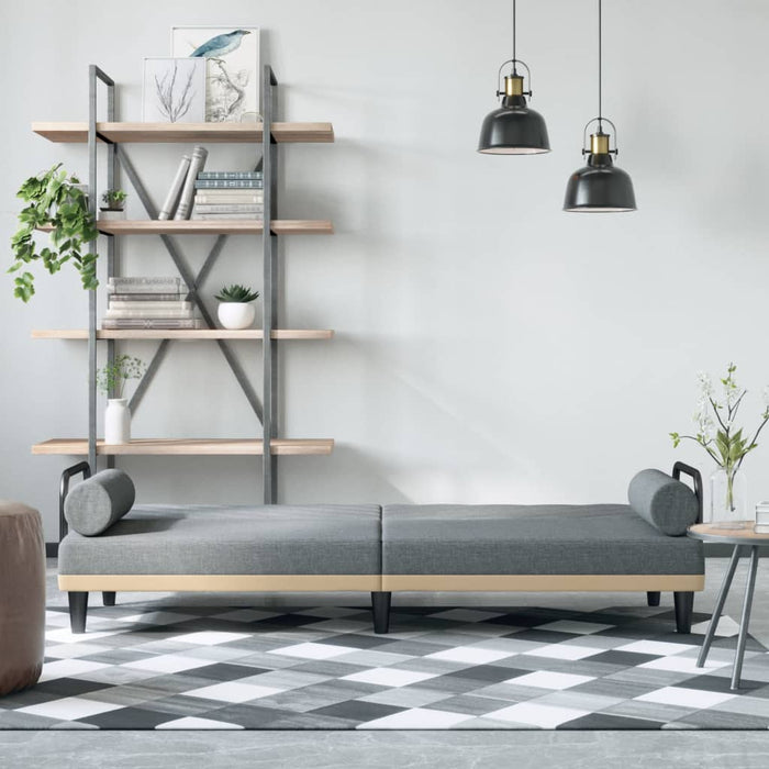 Canapea extensibilă cu cotiere, gri deschis, textil - WALTI WALTI