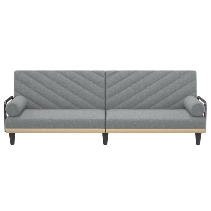 Canapea extensibilă cu cotiere, gri deschis, textil - WALTI WALTI