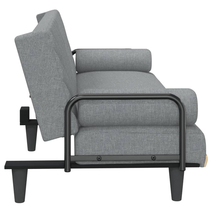 Canapea extensibilă cu cotiere, gri deschis, textil - WALTI WALTI