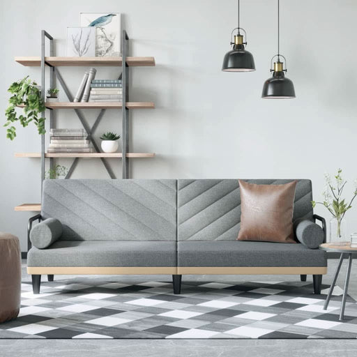 Canapea extensibilă cu cotiere, gri deschis, textil - WALTI WALTI