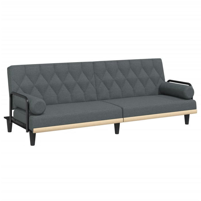 Canapea extensibilă cu cotiere, gri închis, textil - WALTI WALTI