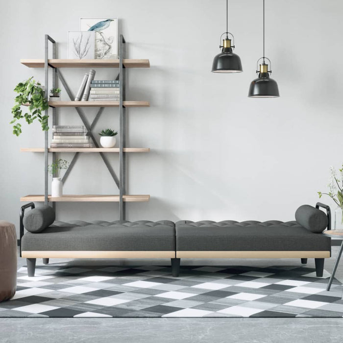 Canapea extensibilă cu cotiere, gri închis, textil - WALTI WALTI