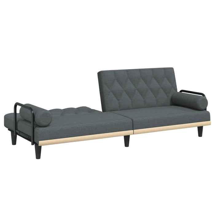 Canapea extensibilă cu cotiere, gri închis, textil - WALTI WALTI