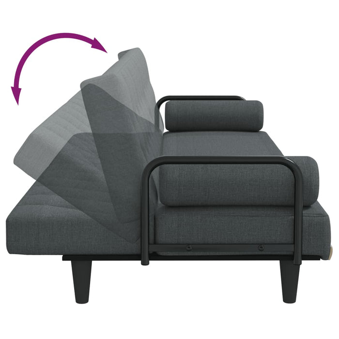 Canapea extensibilă cu cotiere, gri închis, textil - WALTI WALTI