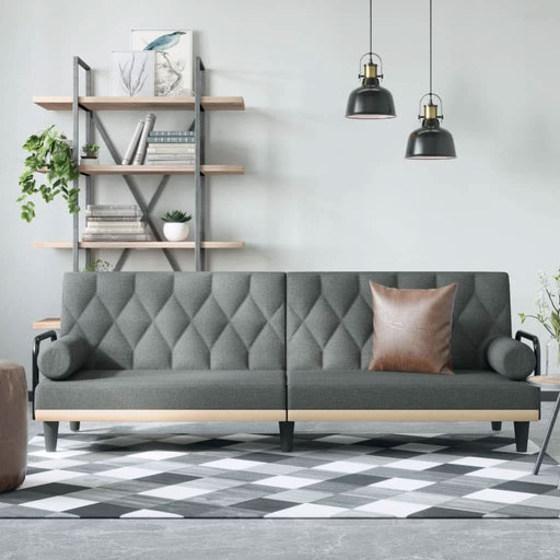 Canapea extensibilă cu cotiere, gri închis, textil - WALTI WALTI