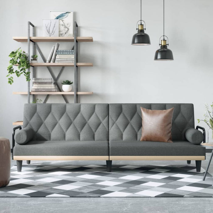 Canapea extensibilă cu cotiere, gri închis, textil - WALTI WALTI