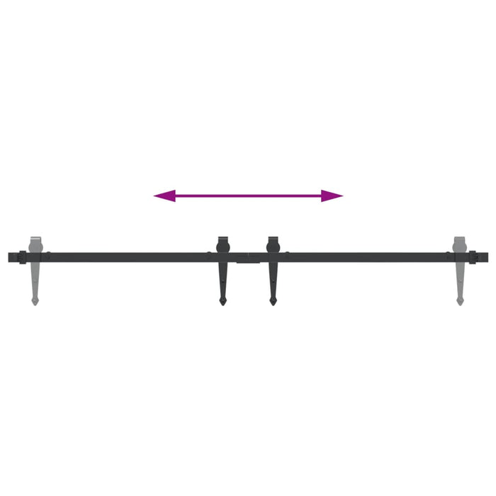 Set glisare ușă mini pentru dulap, negru, oțel carbon, 122 cm - WALTI WALTI