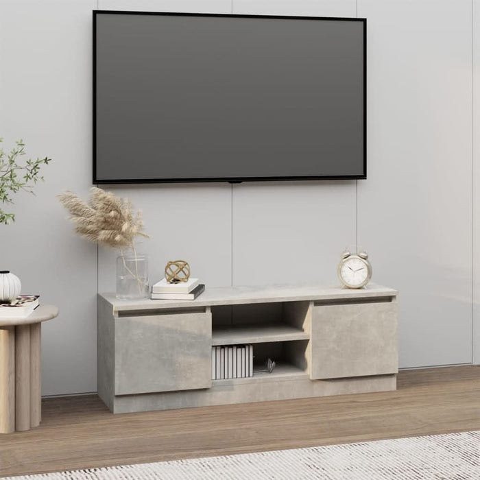 Comodă TV cu ușă, gri beton, 102x30x36 cm - WALTI WALTI