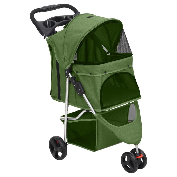 Cărucior pliabil pentru câini verde 80x46x98 cm țesătură Oxford - WALTI WALTI