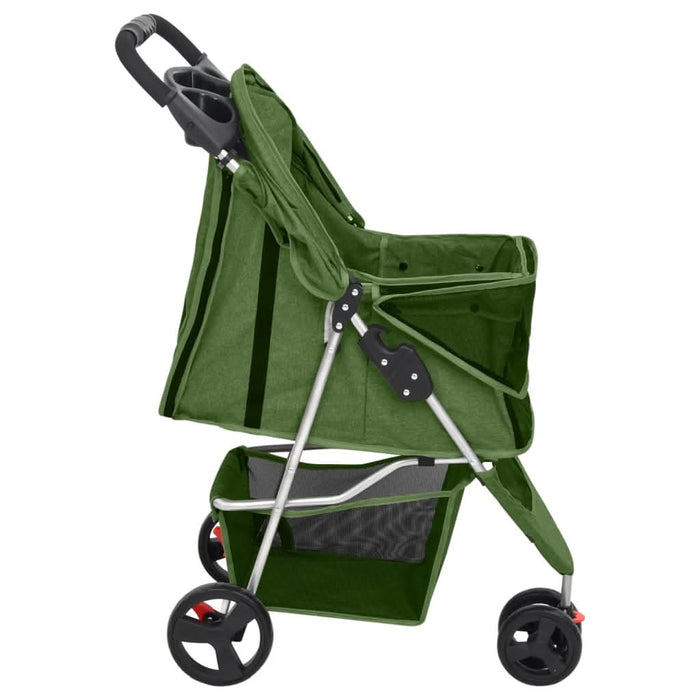 Cărucior pliabil pentru câini verde 80x46x98 cm țesătură Oxford - WALTI WALTI