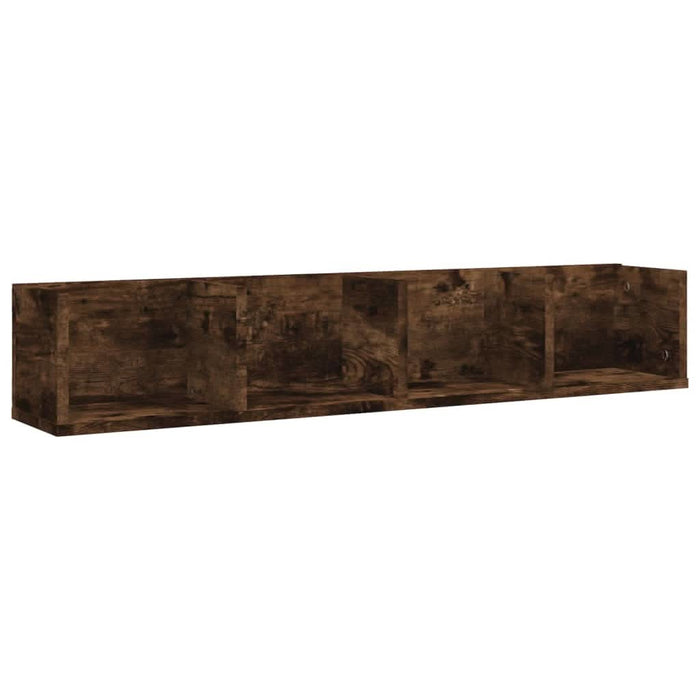 Raft de perete CD-uri, stejar fumuriu, 100x18x18 cm, lemn - WALTI WALTI