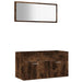Set mobilier de baie, 2 piese, stejar fumuriu, lemn prelucrat - WALTI WALTI