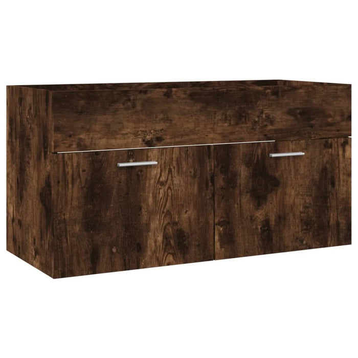 Set mobilier de baie, 2 piese, stejar fumuriu, lemn prelucrat - WALTI WALTI