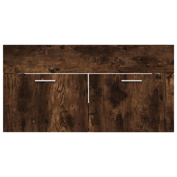 Set mobilier de baie, 2 piese, stejar fumuriu, lemn prelucrat - WALTI WALTI