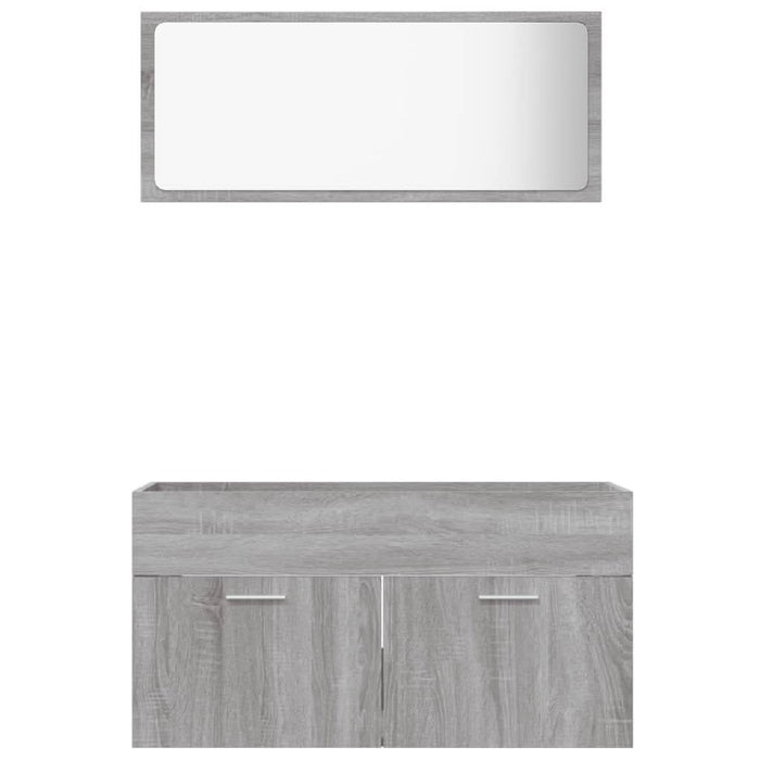 Set mobilier de baie, 2 piese, gri sonoma, lemn prelucrat - WALTI WALTI