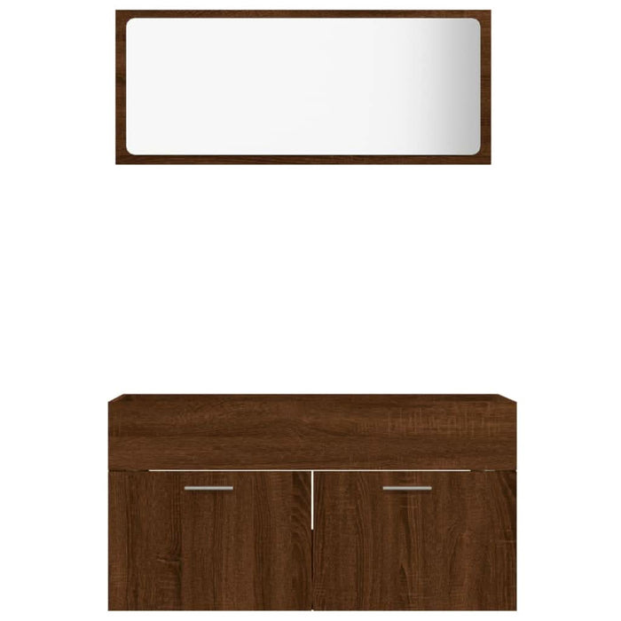 Set mobilier de baie, 2 piese, stejar maro, lemn prelucrat - WALTI WALTI