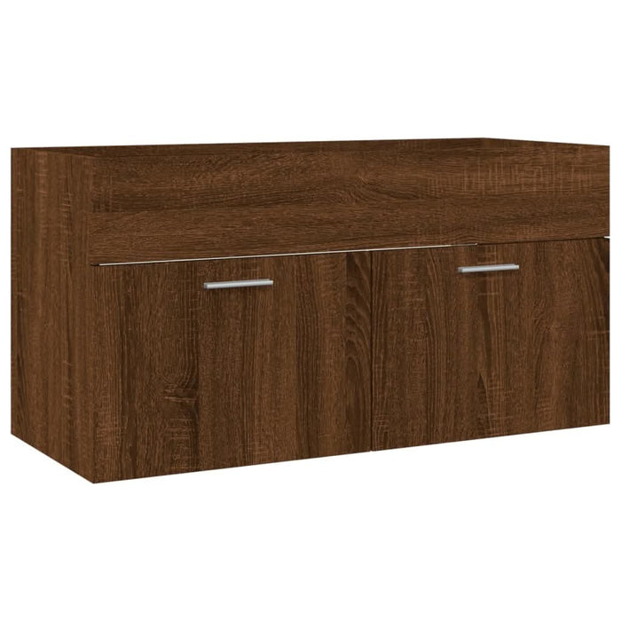 Set mobilier de baie, 2 piese, stejar maro, lemn prelucrat - WALTI WALTI