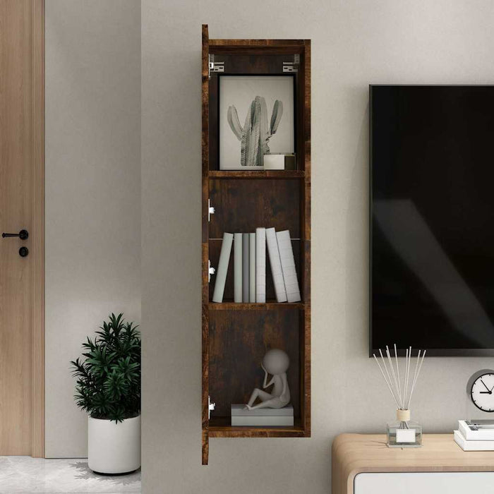 Comodă TV cu montaj pe perete, stejar fumuriu, 30,5x30x110 cm - WALTI WALTI