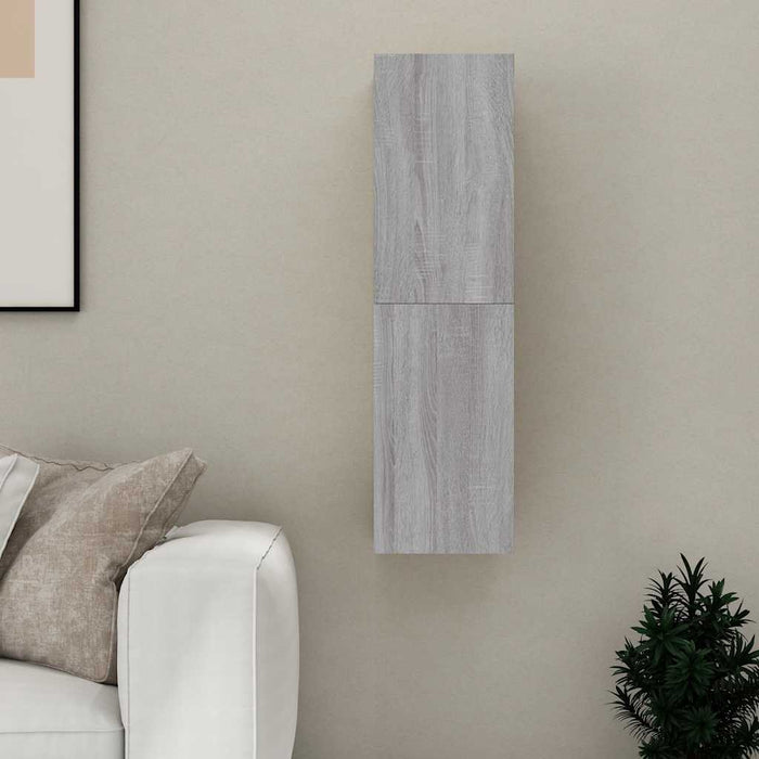 Dulap TV montat pe perete, gri sonoma, 30,5x30x110 cm - WALTI WALTI