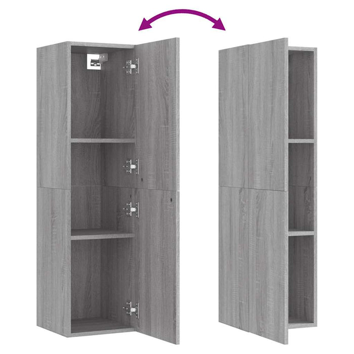 Dulap TV montat pe perete, gri sonoma, 30,5x30x110 cm - WALTI WALTI