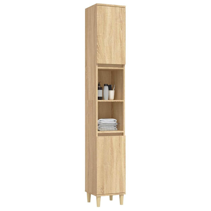 Dulap de baie, stejar sonoma, 30x30x190 cm, lemn prelucrat WALTI