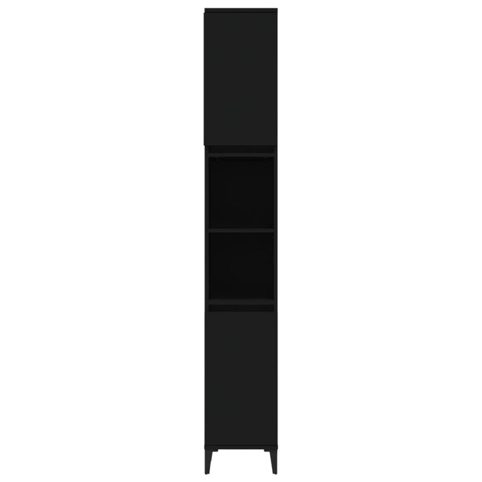 Dulap de baie, negru, 30x30x190 cm, lemn prelucrat WALTI