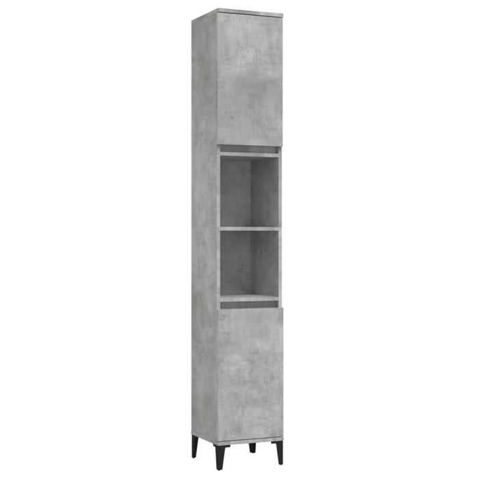 Dulap de baie, gri beton, 30x30x190 cm, lemn prelucrat - WALTI WALTI
