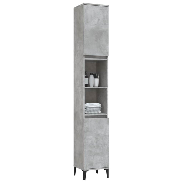 Dulap de baie, gri beton, 30x30x190 cm, lemn prelucrat - WALTI WALTI