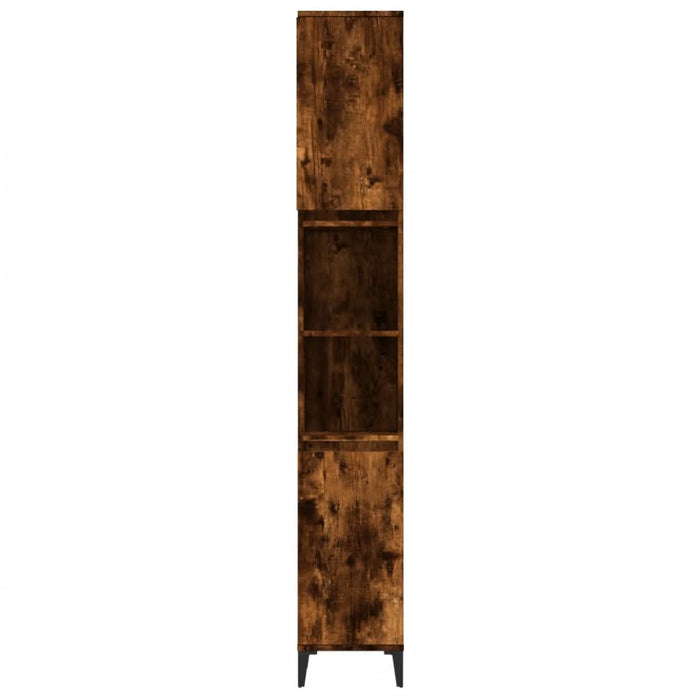 Dulap de baie, stejar afumat, 30x30x190 cm, lemn prelucrat - WALTI WALTI