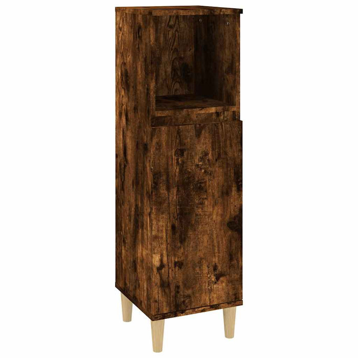 Dulap de baie, stejar afumat, 30x30x100 cm, lemn prelucrat WALTI