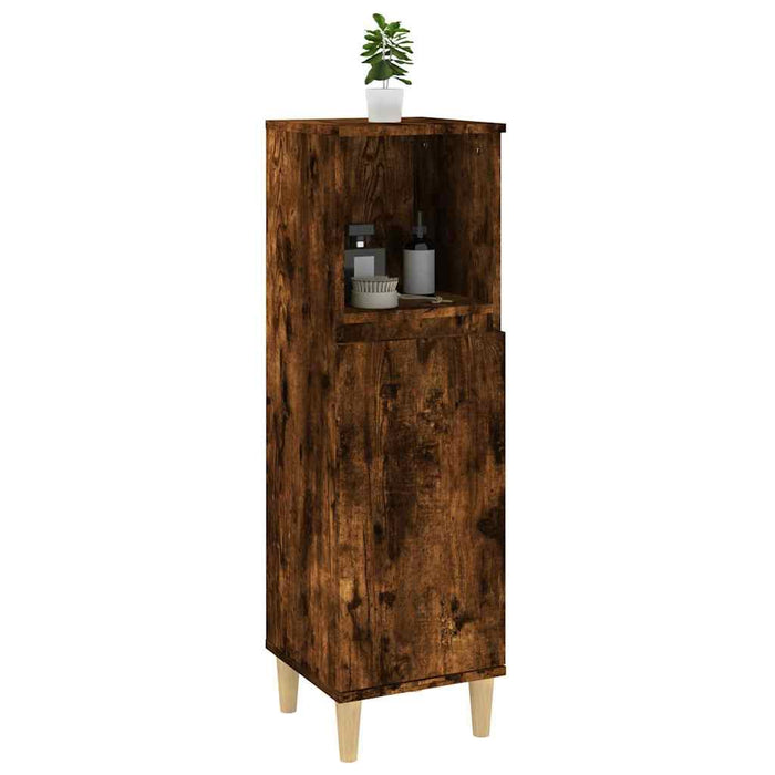 Dulap de baie, stejar afumat, 30x30x100 cm, lemn prelucrat WALTI