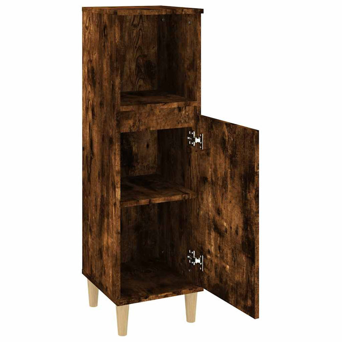 Dulap de baie, stejar afumat, 30x30x100 cm, lemn prelucrat WALTI