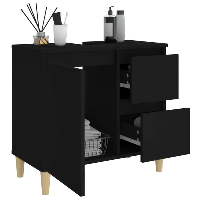 Dulap de baie, negru, 65x33x60 cm, lemn prelucrat - WALTI WALTI