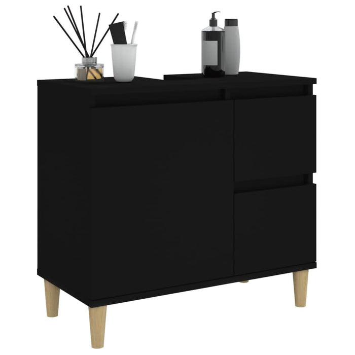 Dulap de baie, negru, 65x33x60 cm, lemn prelucrat - WALTI WALTI