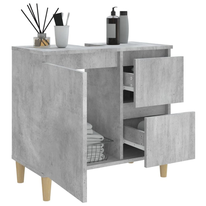 Dulap de baie, gri beton, 65x33x60 cm, lemn prelucrat - WALTI WALTI