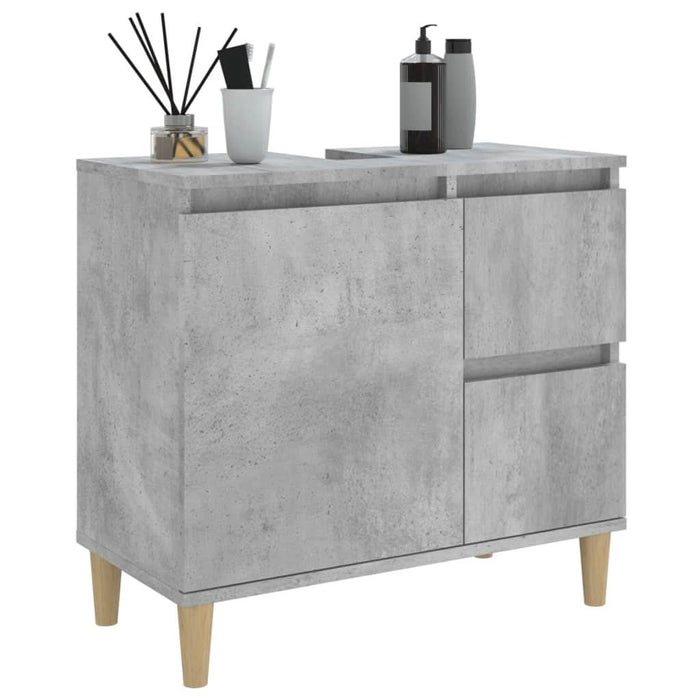 Dulap de baie, gri beton, 65x33x60 cm, lemn prelucrat - WALTI WALTI